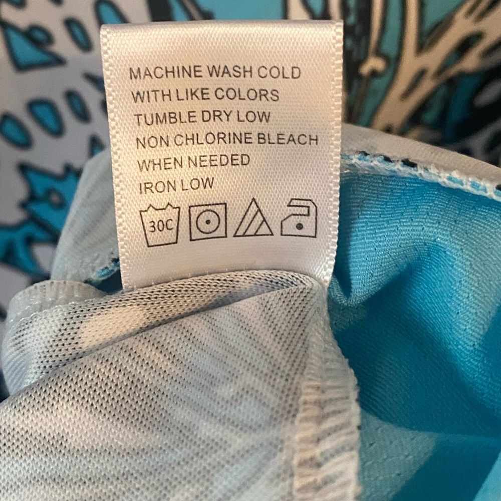 Tail Sz 2XL Blue Black Floral Collar Sleeveless Pickleball Golf Sleeveless Polo - Picture 5 of 7